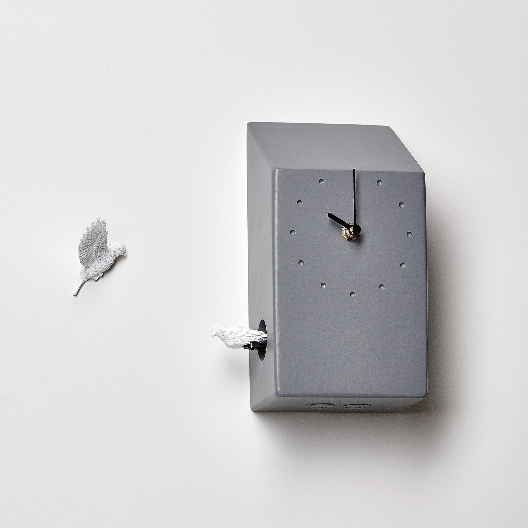 Grey Cuckoo Clock with Minimal and Modern Wall Clock