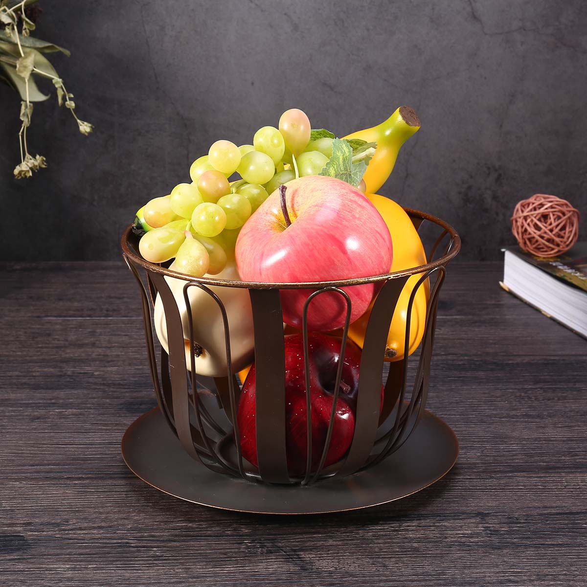Kitchen Storage or Kitchen Storage Containers with Metal Baskets for Fruit and Coffe Pod Holder