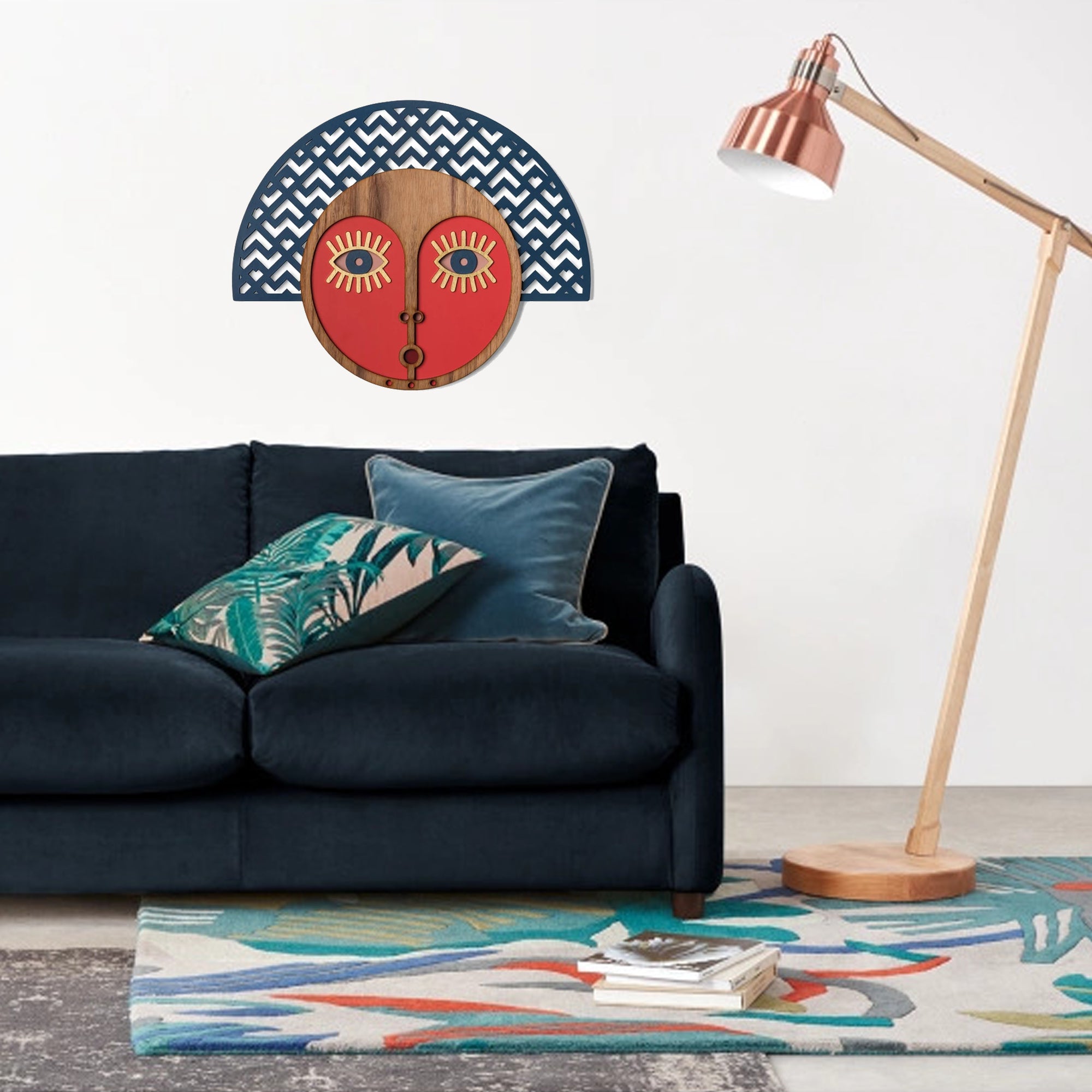 Living Room Wall Decor with African Wall Mask