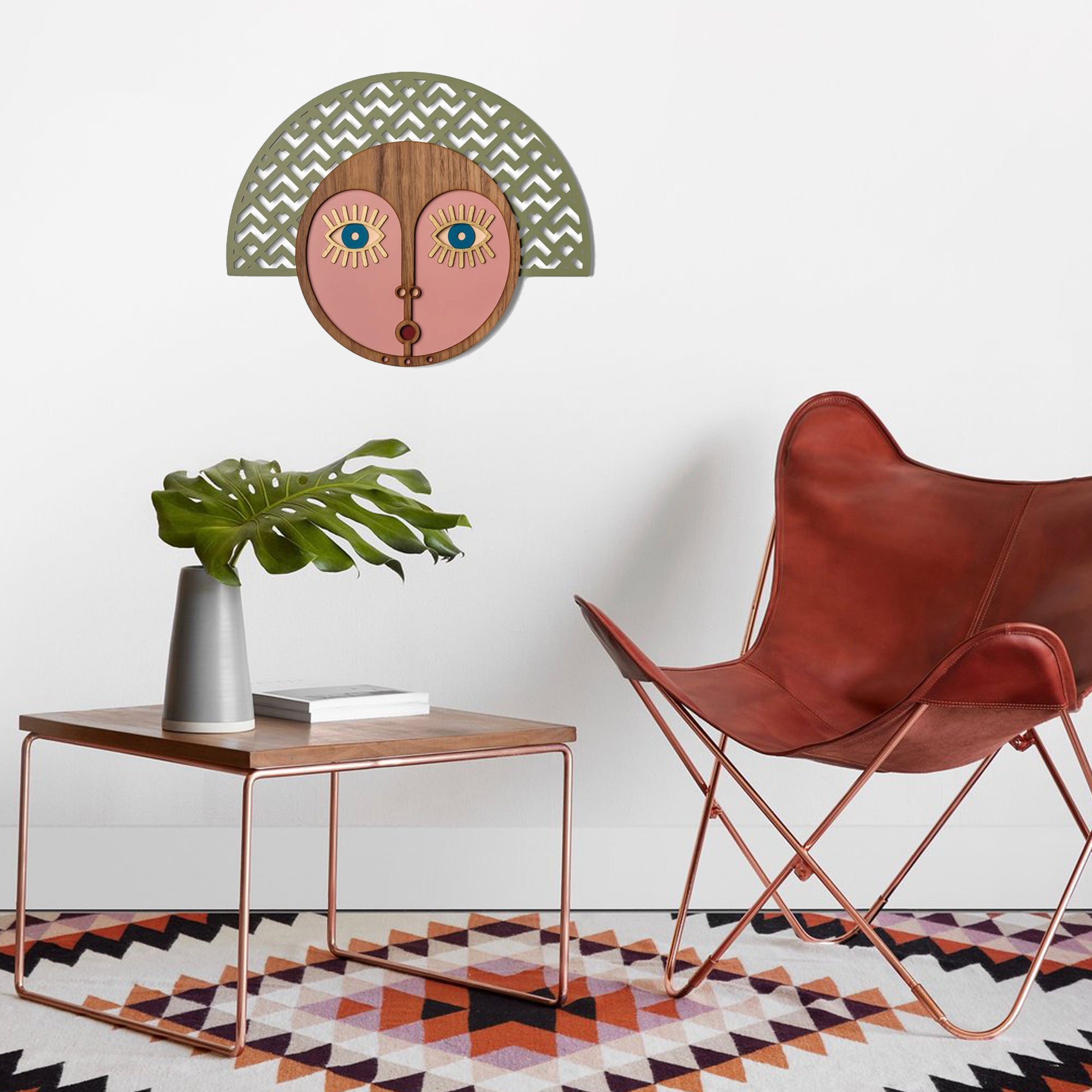 Mascaras Africanas com Bonitas e Femininas Decoração Parede Rosa