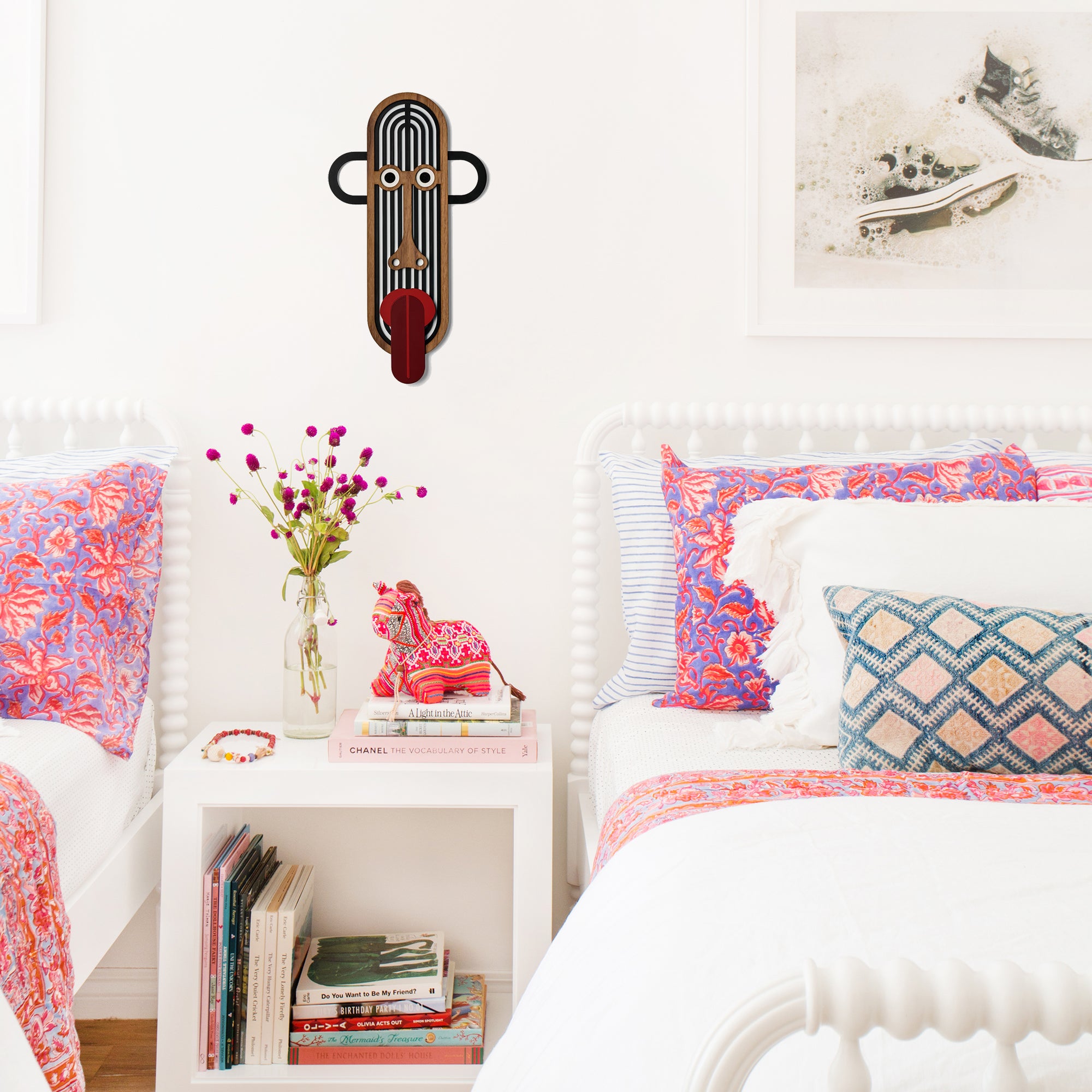 Mascaras Africanas com Madeira e Escultura de Parede para Decoração Boho