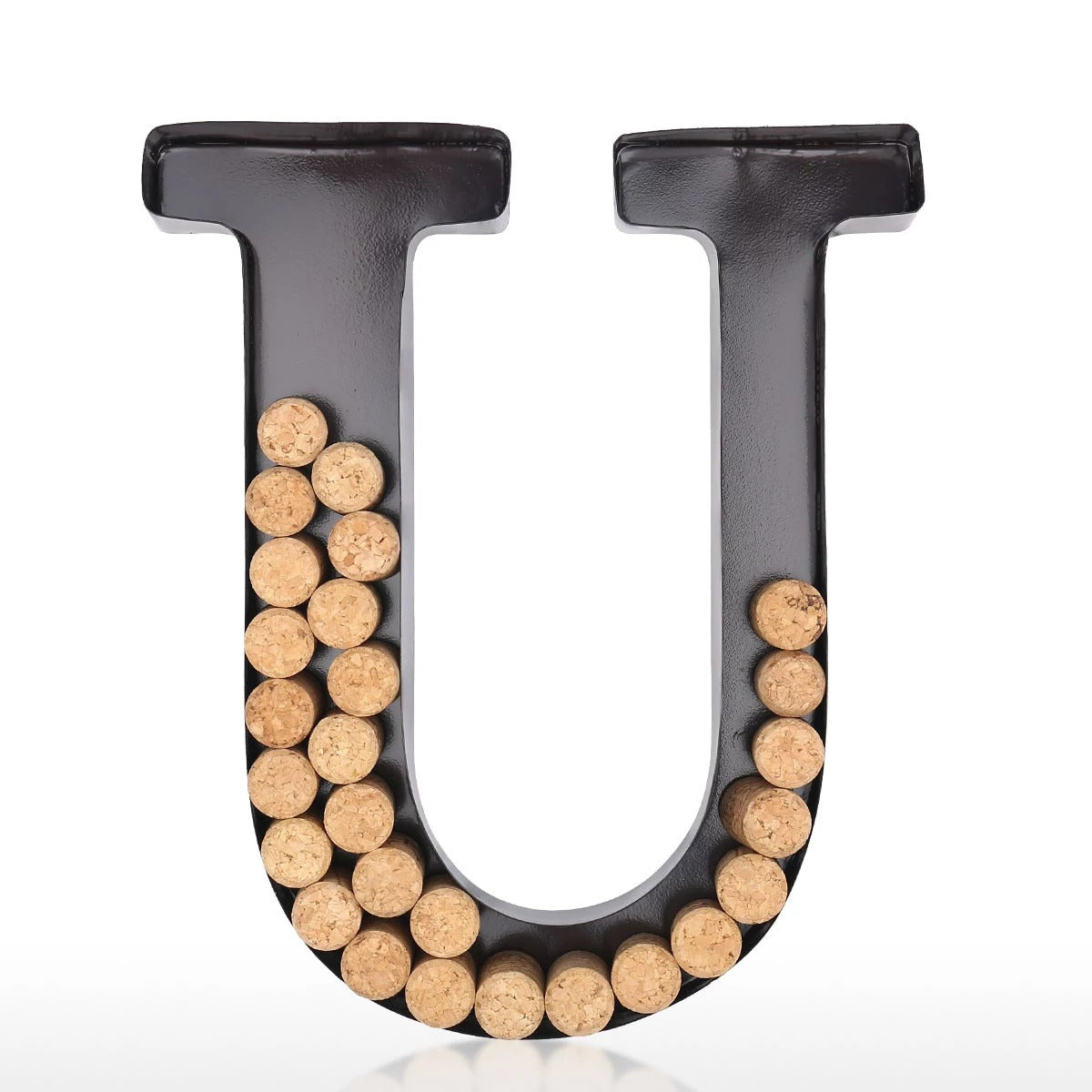 Metal Letters U For Wall with Wine Cork Holder