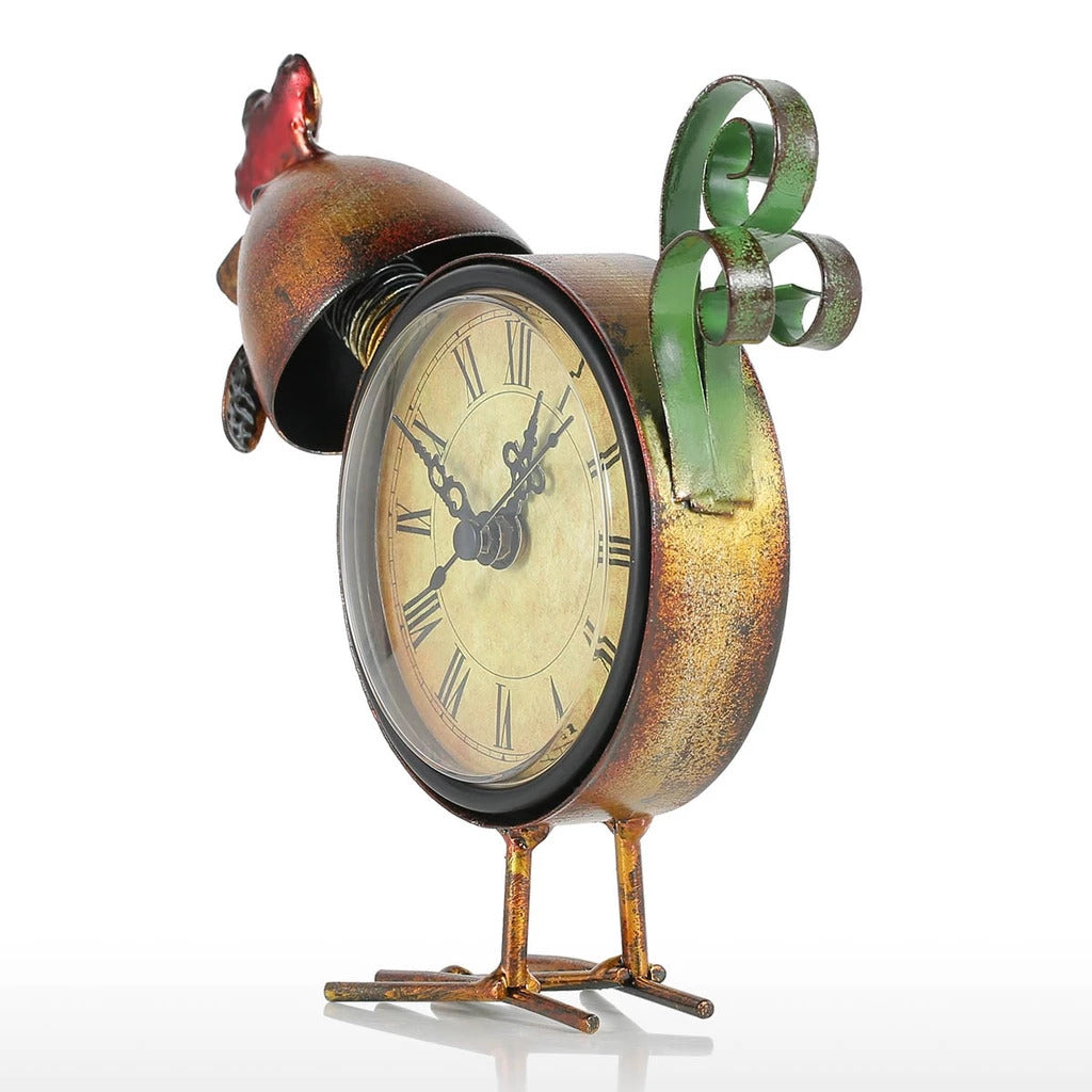 Metal Rooster Figurines For Kitchen Decor