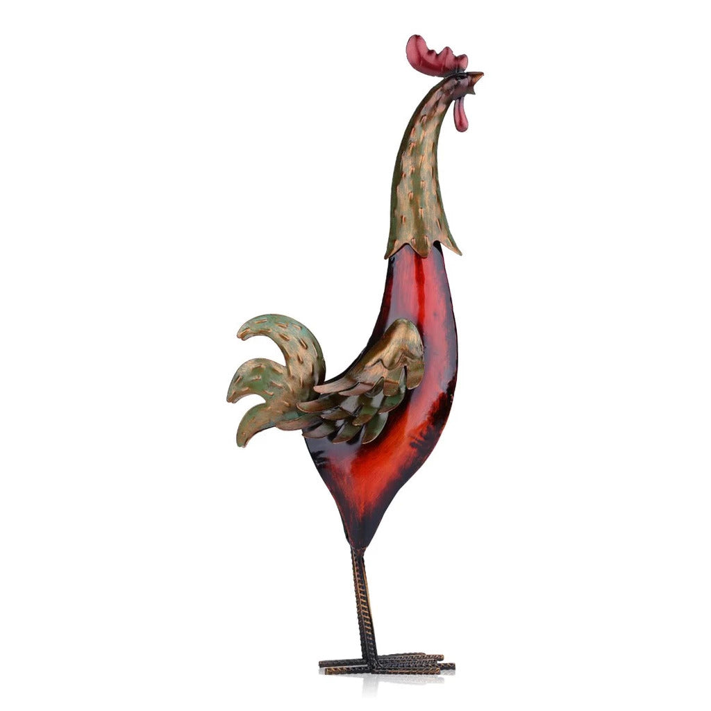 Metal Rooster Statue for Kitchen Decor