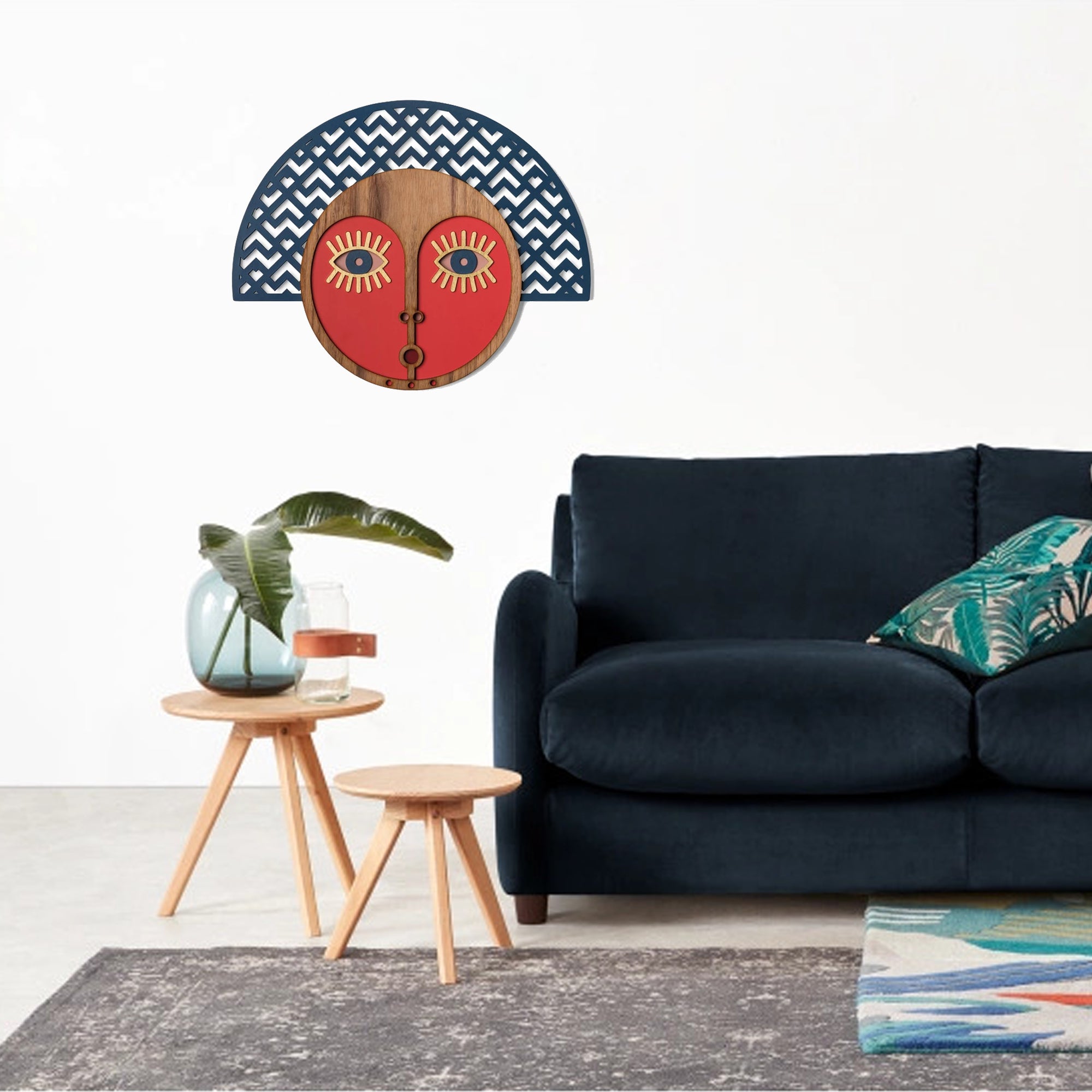 Modern Wall Decor with African Wall Mask