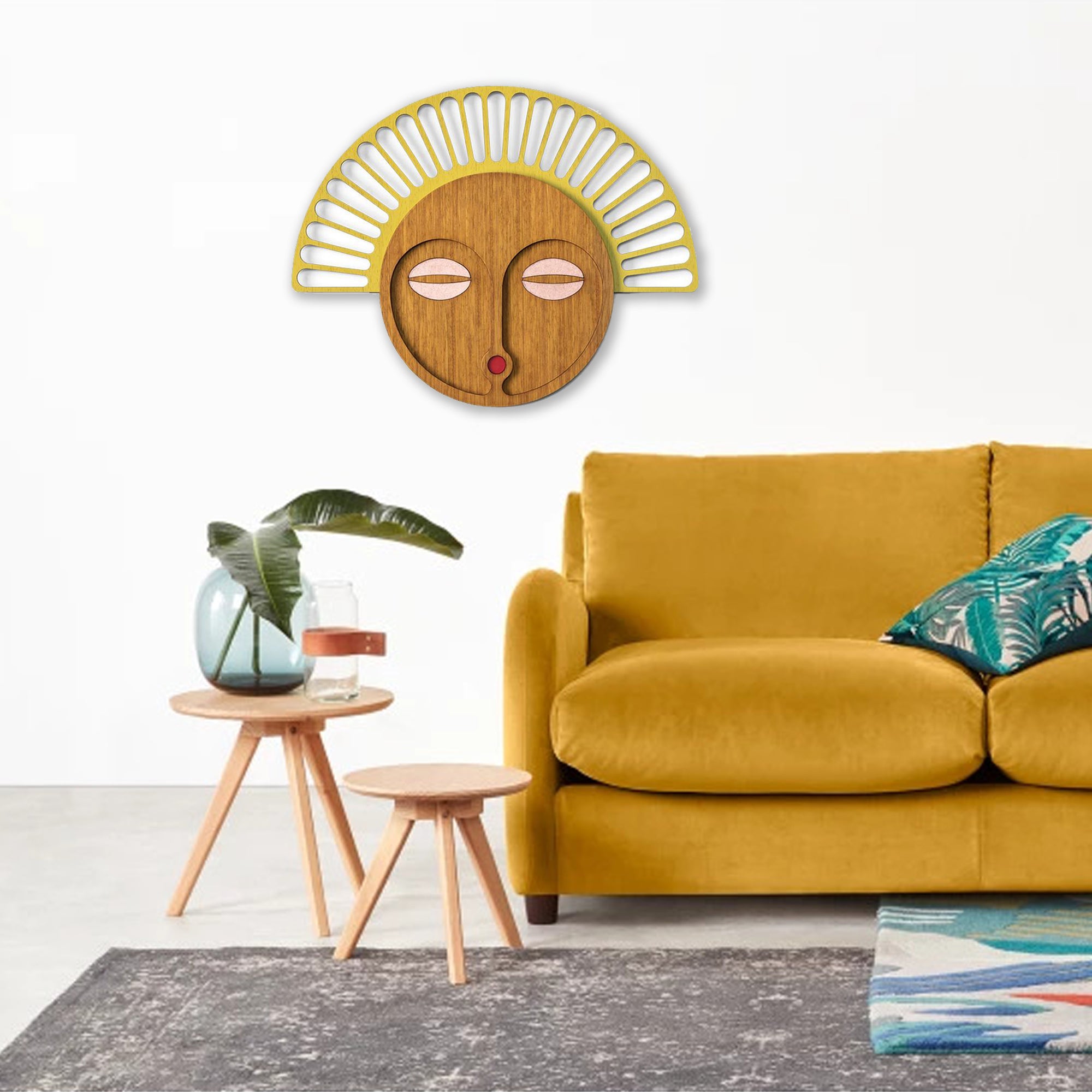 Natural Wood Wall Art with African Wall Decor