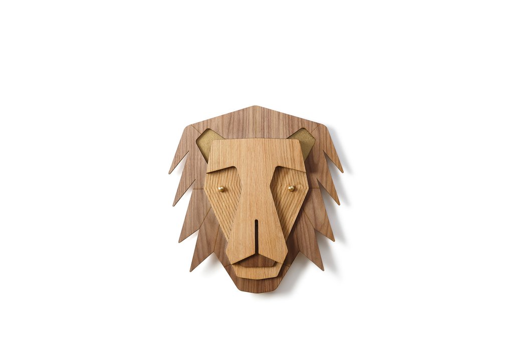 Nursery Wall Art with Wooden Lion Wall Decor