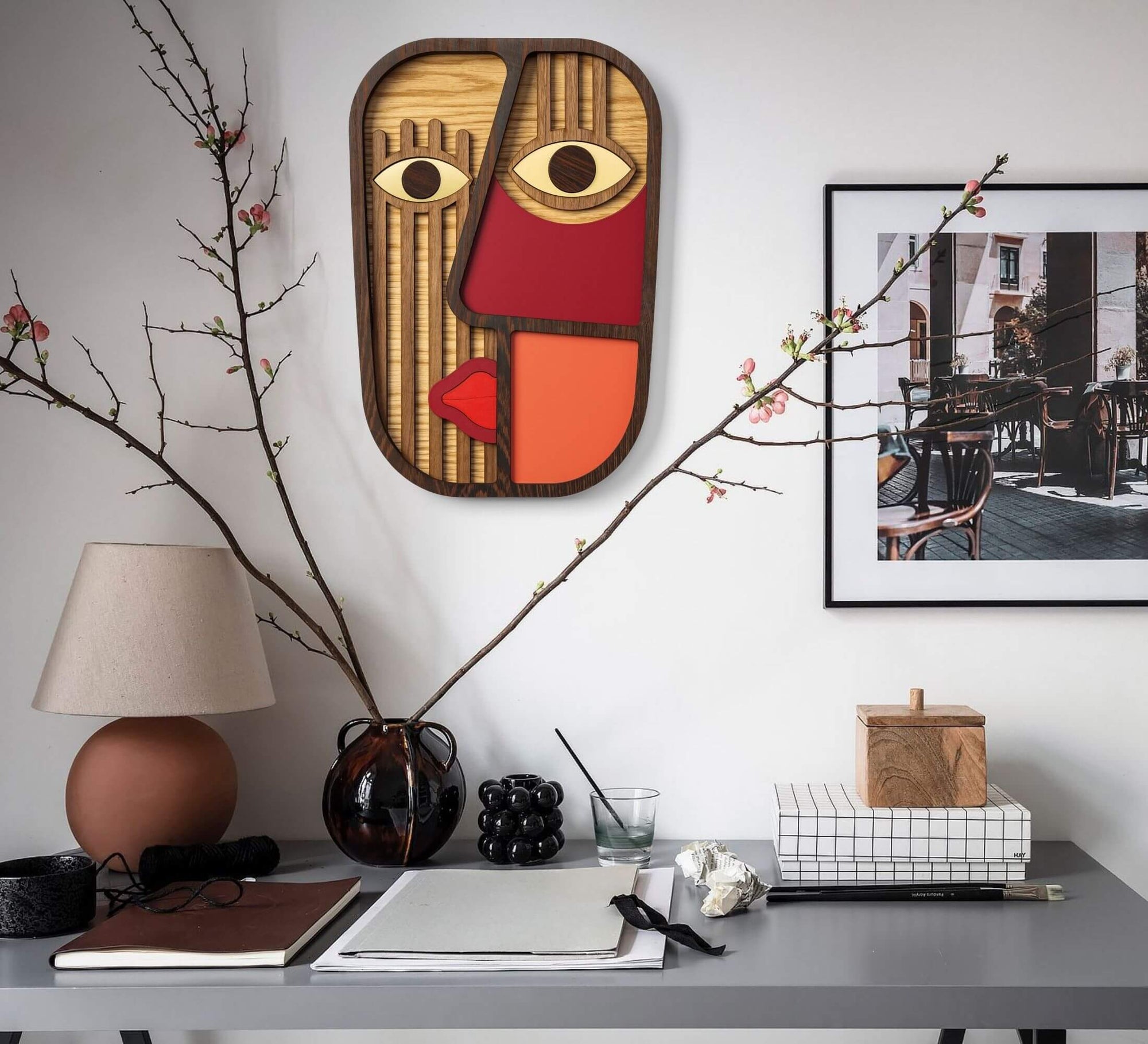 Is your wall looking a little drab? Liven it up with colorful faces!