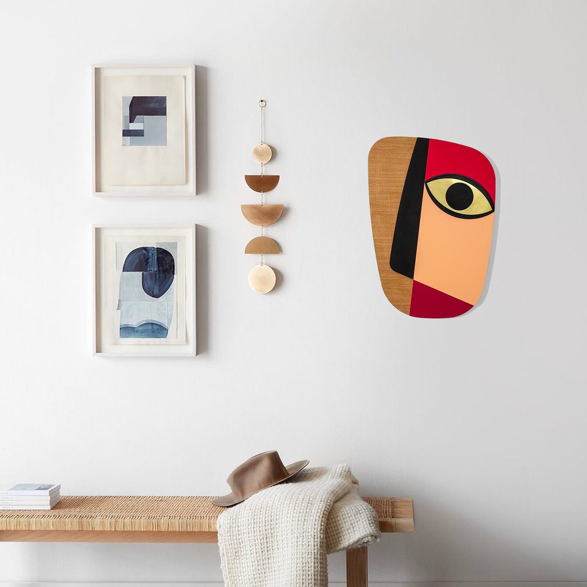 Picasso Face Rose Gold Wall Art by Abstract Wood Face Paintings