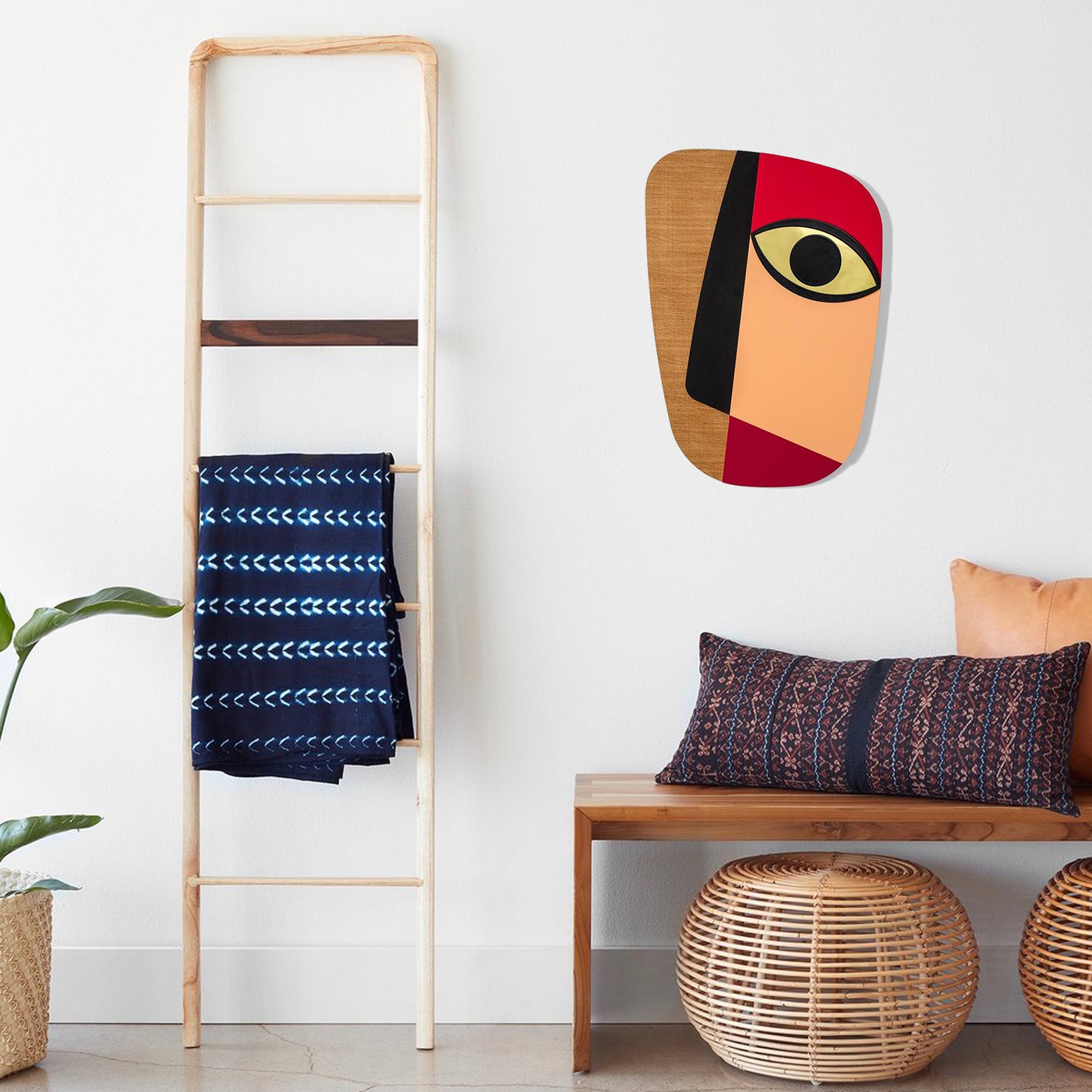 Picasso Face Rose Gold Wall Art by Abstract Wood Face Paintings