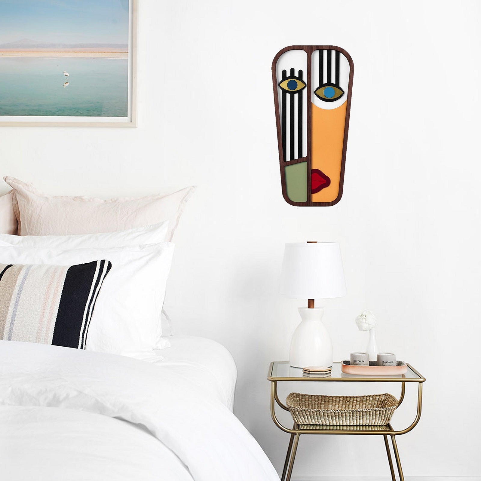 Picasso Face on the Wood: African Masks and Boho Wall Decor