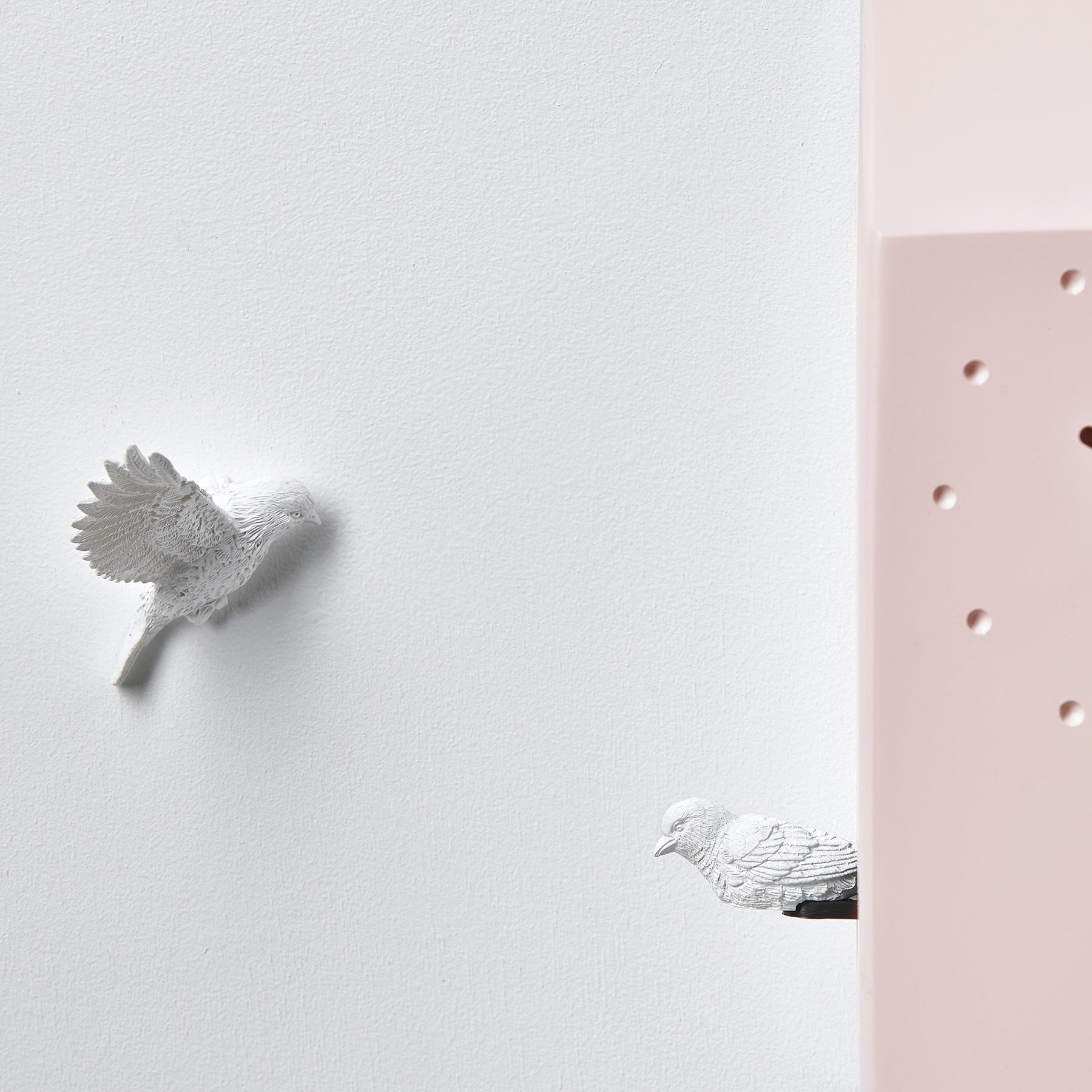 Pink Cuckoo Clock with Minimal and Modern Design Bird Sculpture