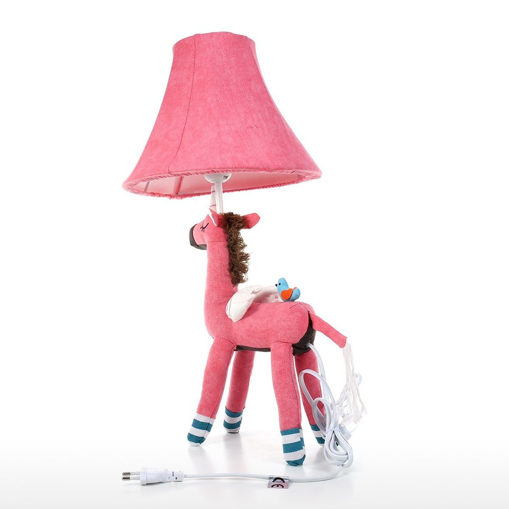 Pink Nightstand Nursery Lamp with Unicorn