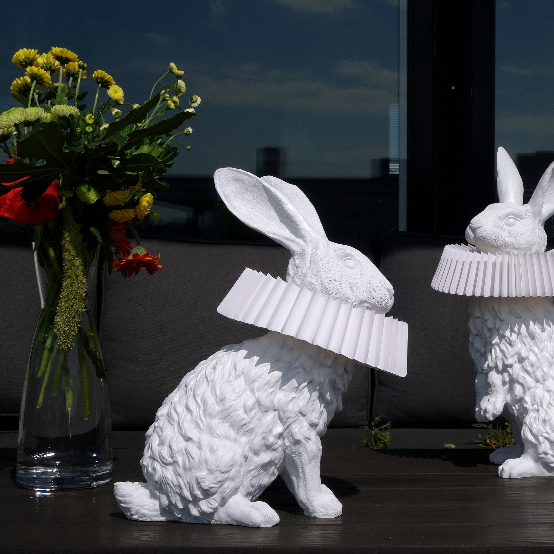 Rabbit Lamp by White Sculpture Decor to Table and Bedside Lamp in the Peace and Naturality