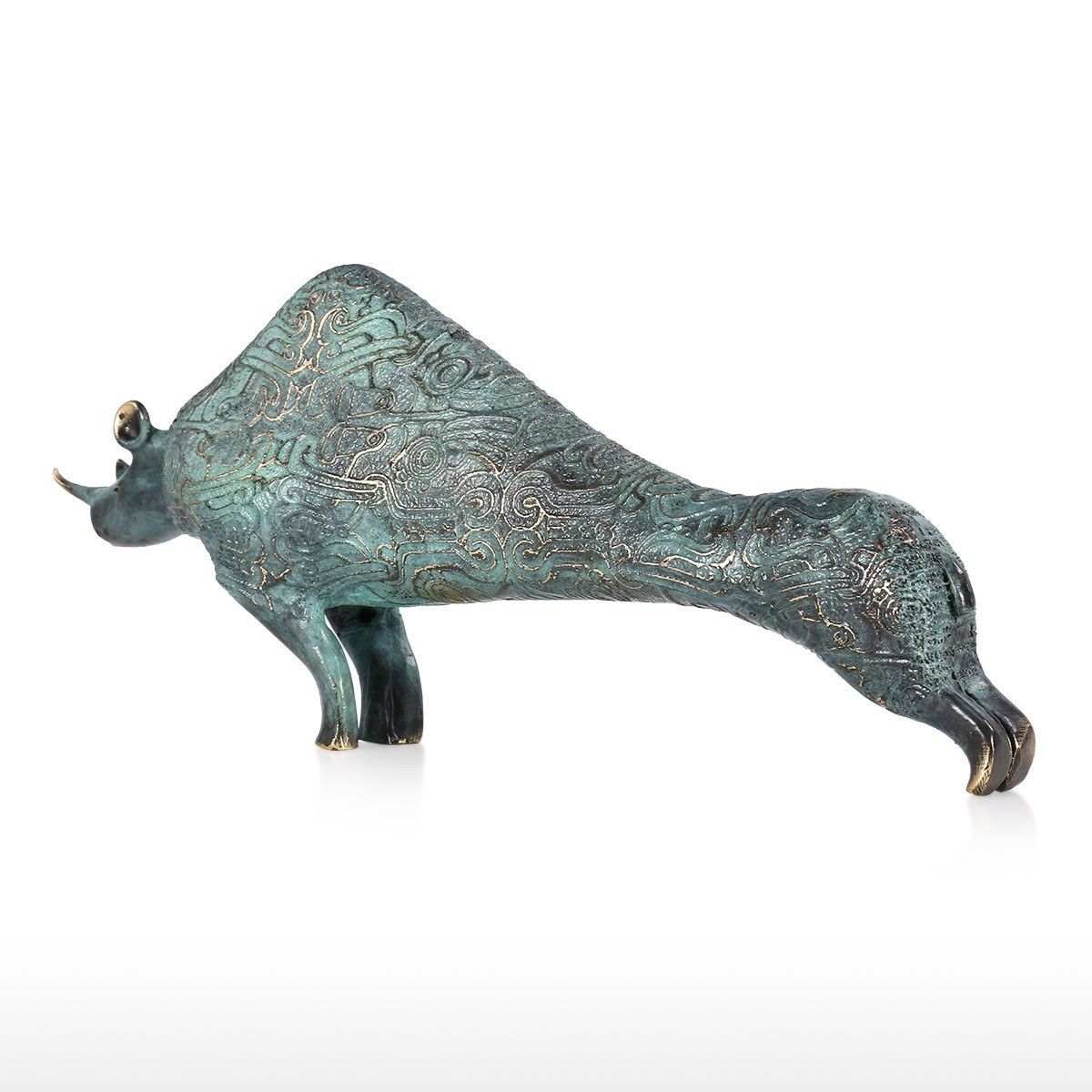 Rhinoceros 3D Bronze Sculpture and Bronze Statue for Home Decor and Living Room Decorations