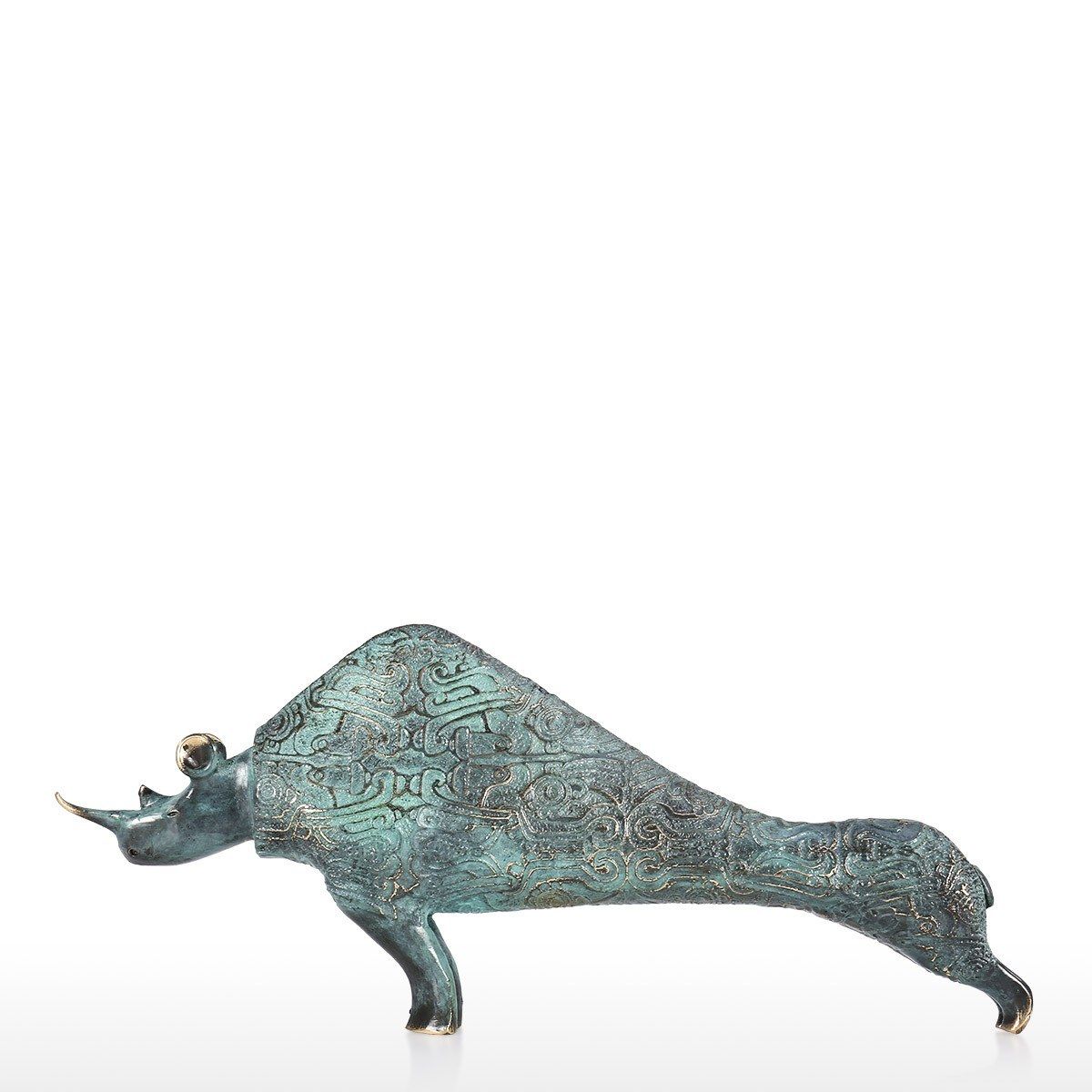 Rhinoceros with Sculpture and Statue Bronze Material for Home Decor and Unique Gifts Animal Lovers