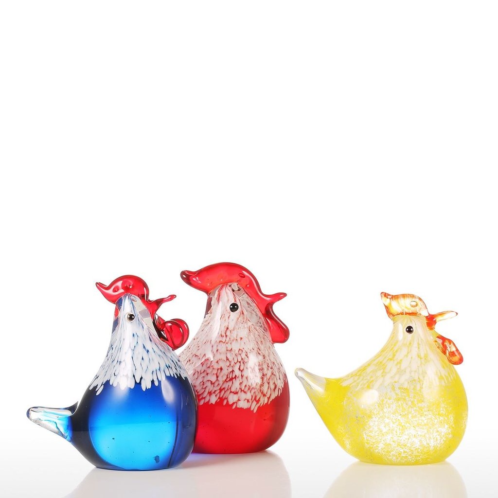 Rooster Decor with Glass Ornaments