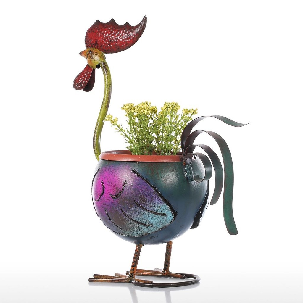 Rooster Figurines For Kitchen Plant Decor