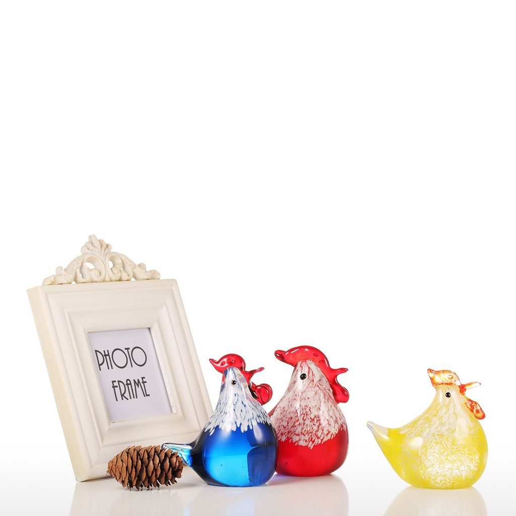 Rooster Kitchen Decor with Glass Ornaments