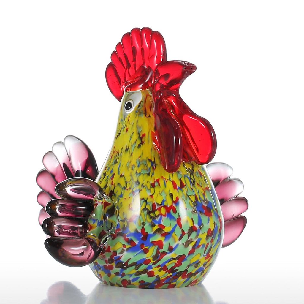 Rooster Kitchen Decor with Glass Ornaments