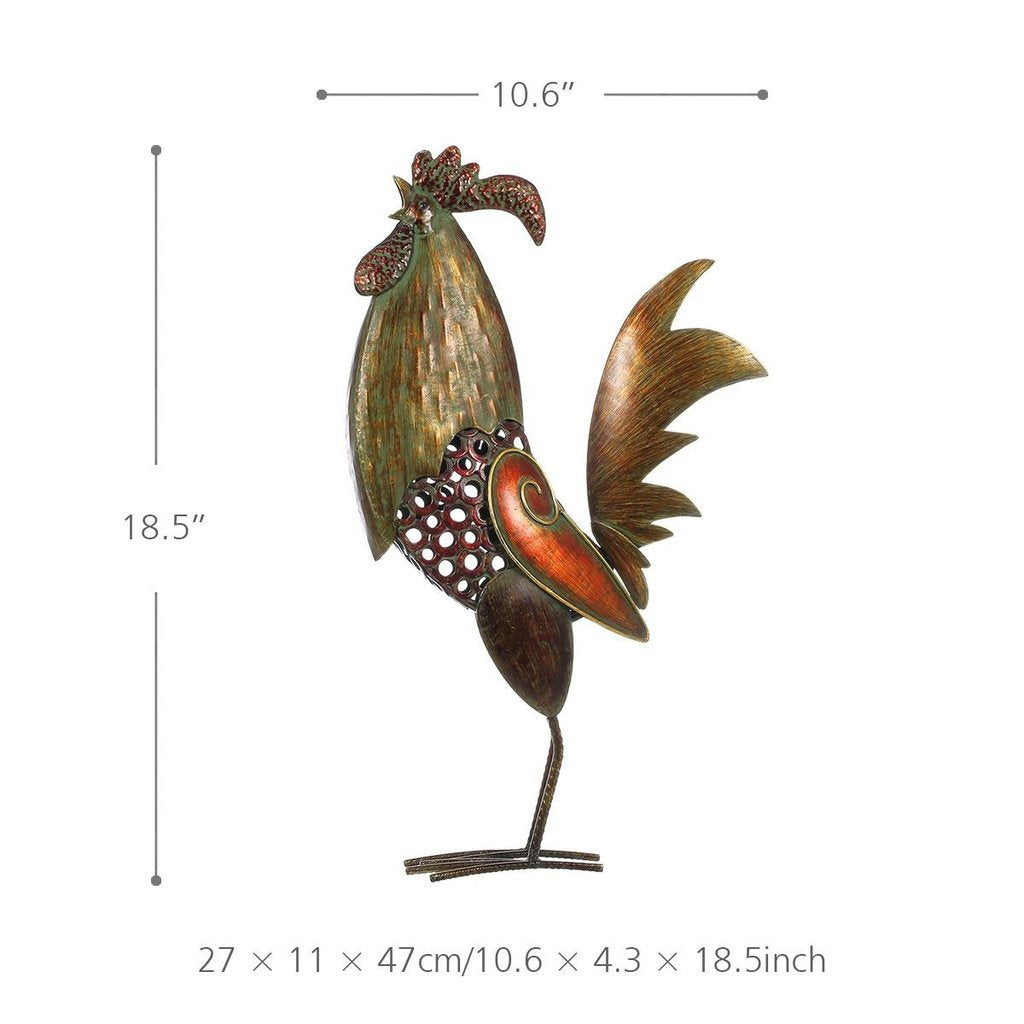 Rooster Statue for Kitchen with Metal