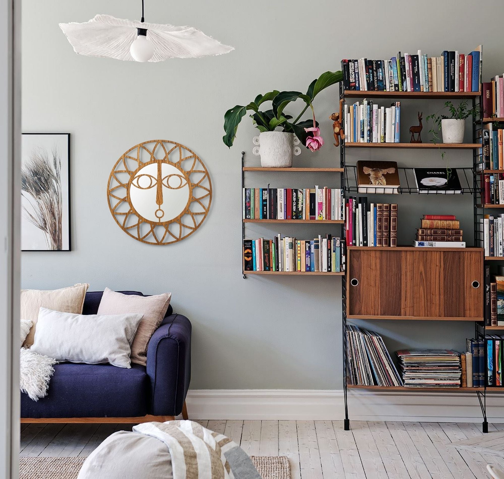 Round Wood Mirror
