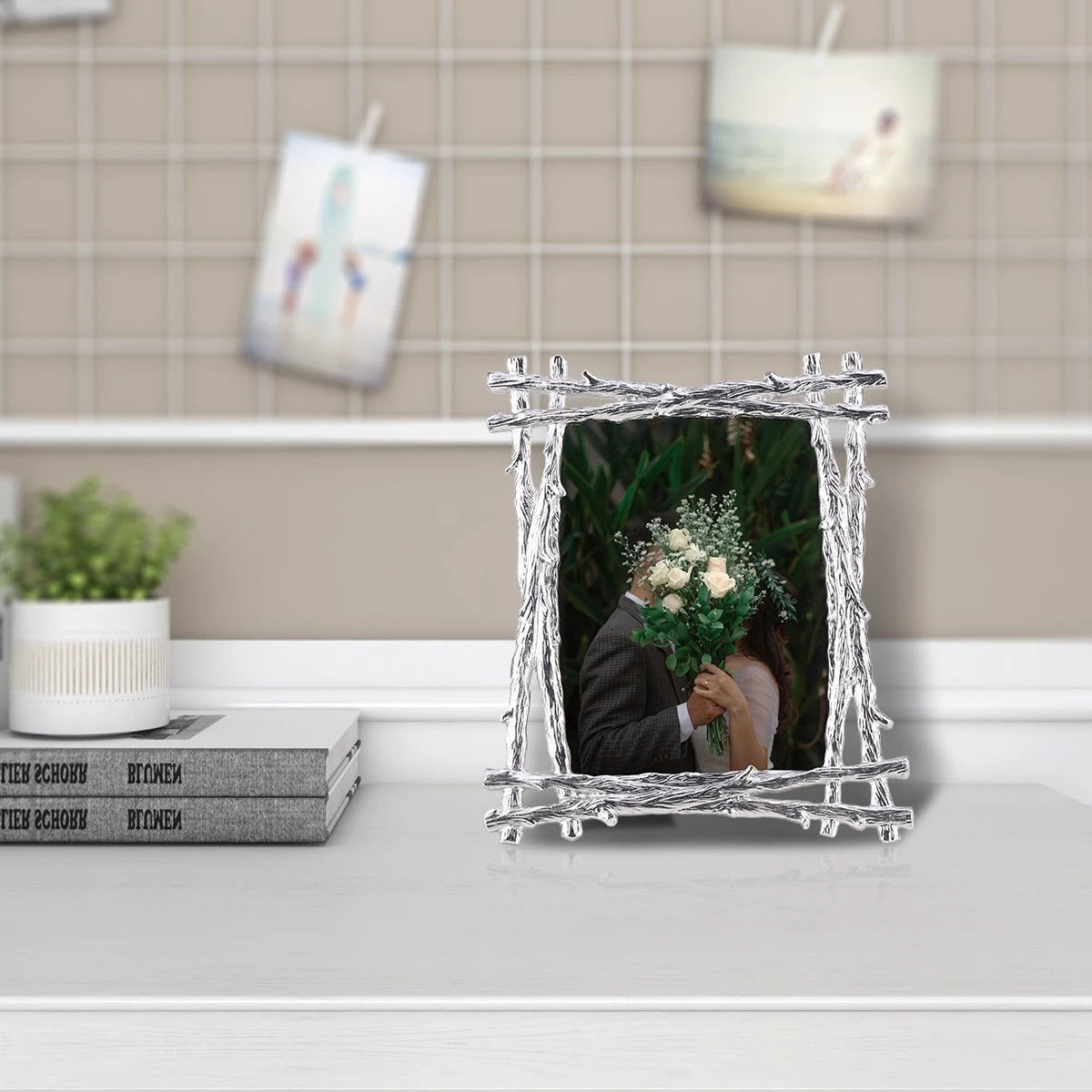 Silver Photo Frame 5X7 to Horizontal and Vertical Use
