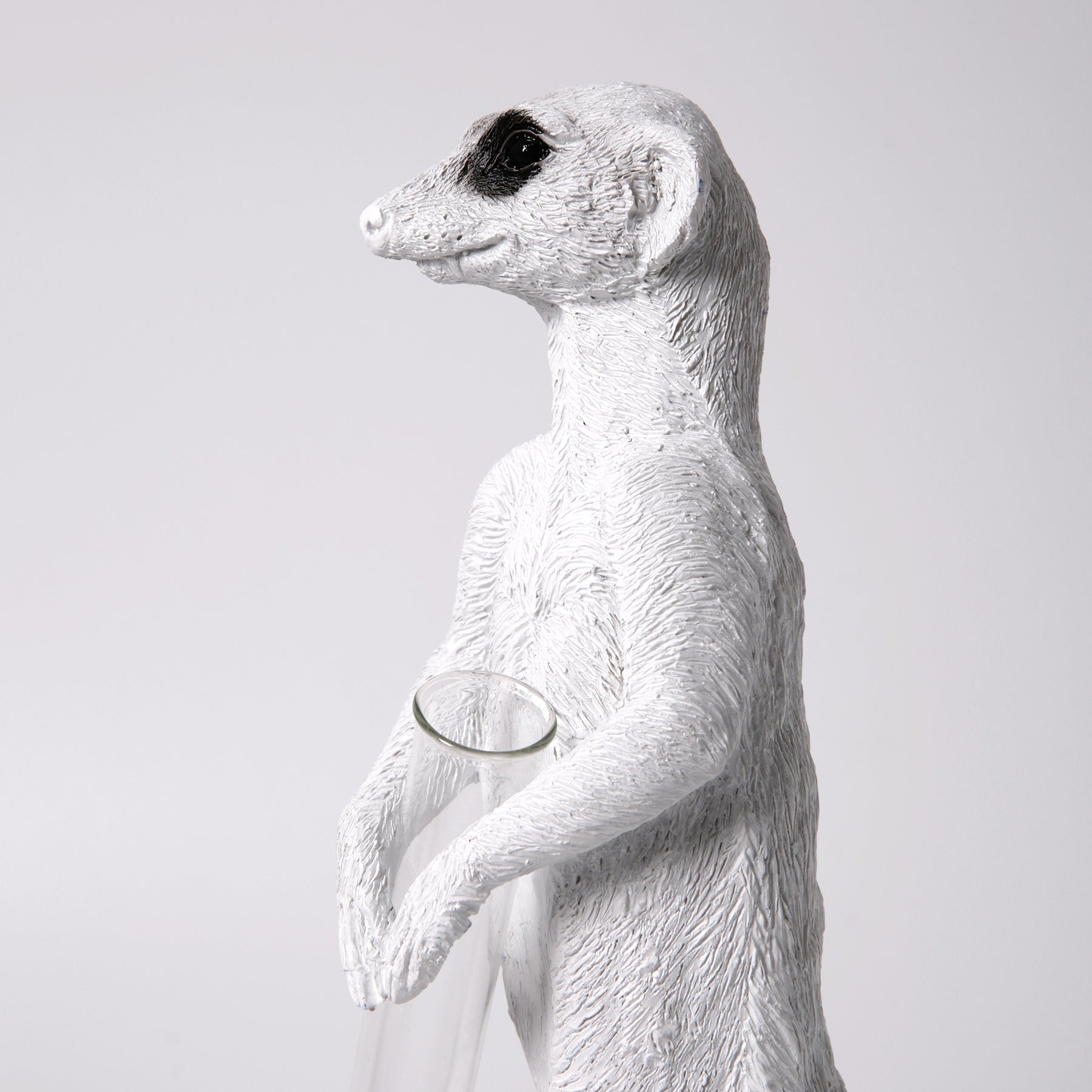 Single Stem Vase with Meerkat Ornament and Decorative Statue