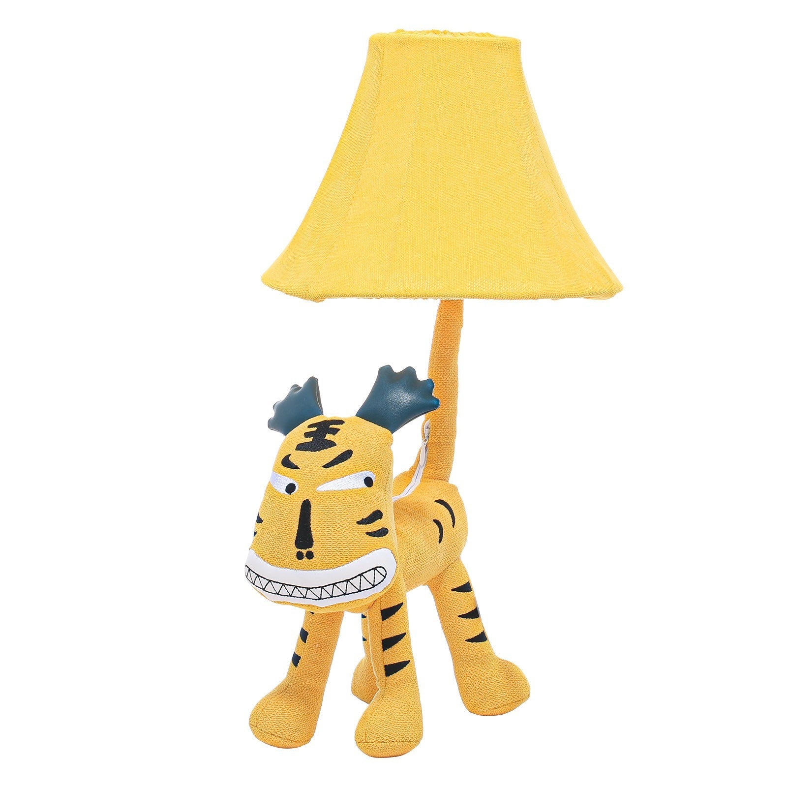 This tiger lamp holds a detachable lampshade and is made of high-quality materials that won't hurt kids in any way
