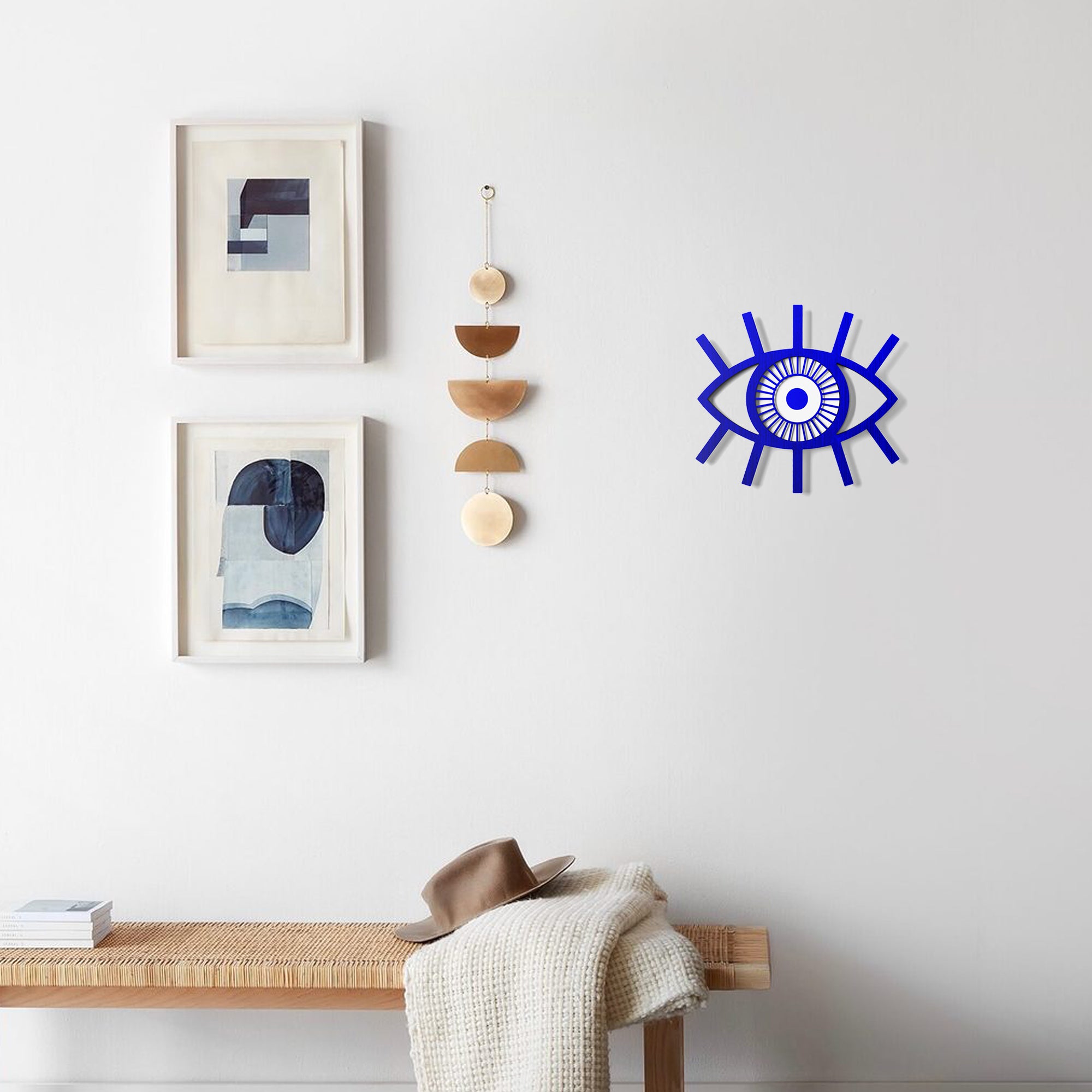Turkish Nazar or Evil Eye Wall Hanging on the Wooden