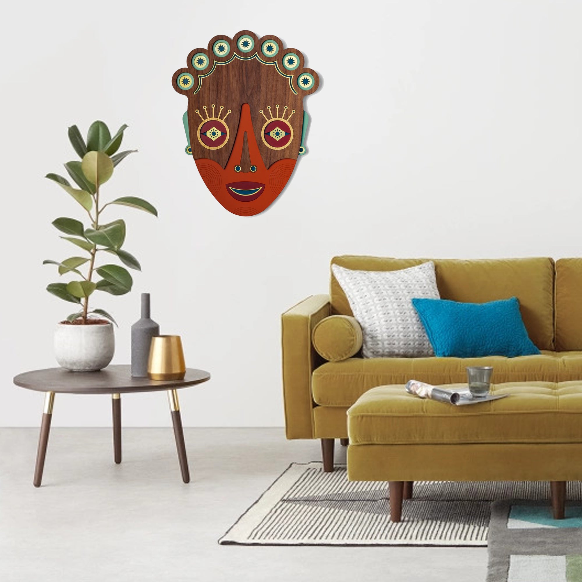 Wall Art Decor with African Wall Mask