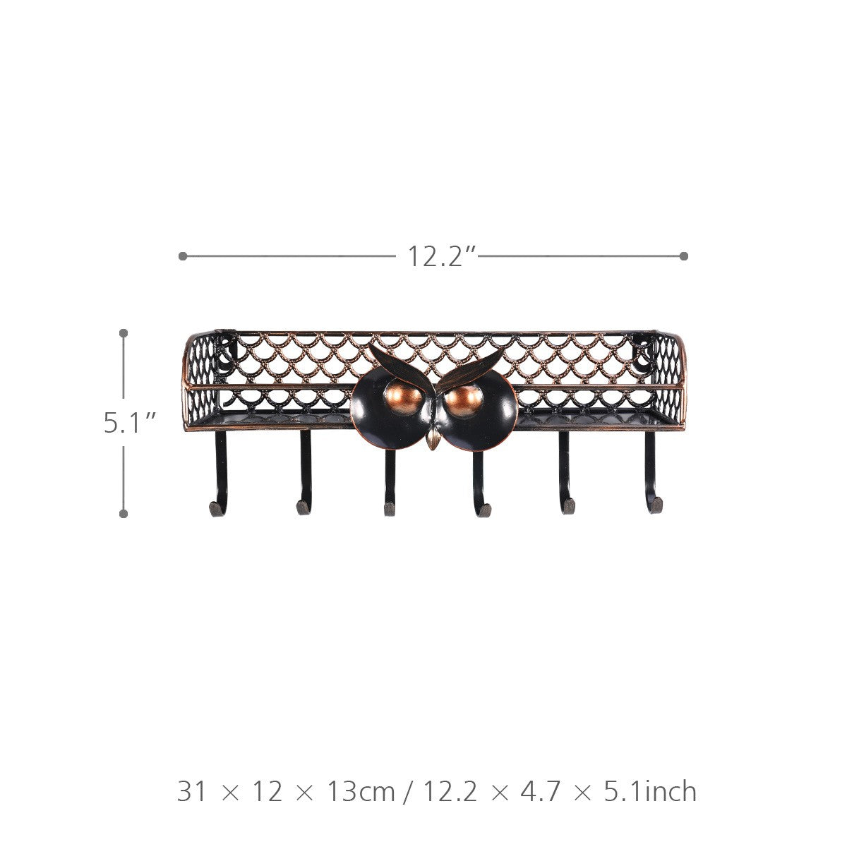 Wall Mounted Coat Rack with Wall Mounted Shelves for Key or Iron Holder