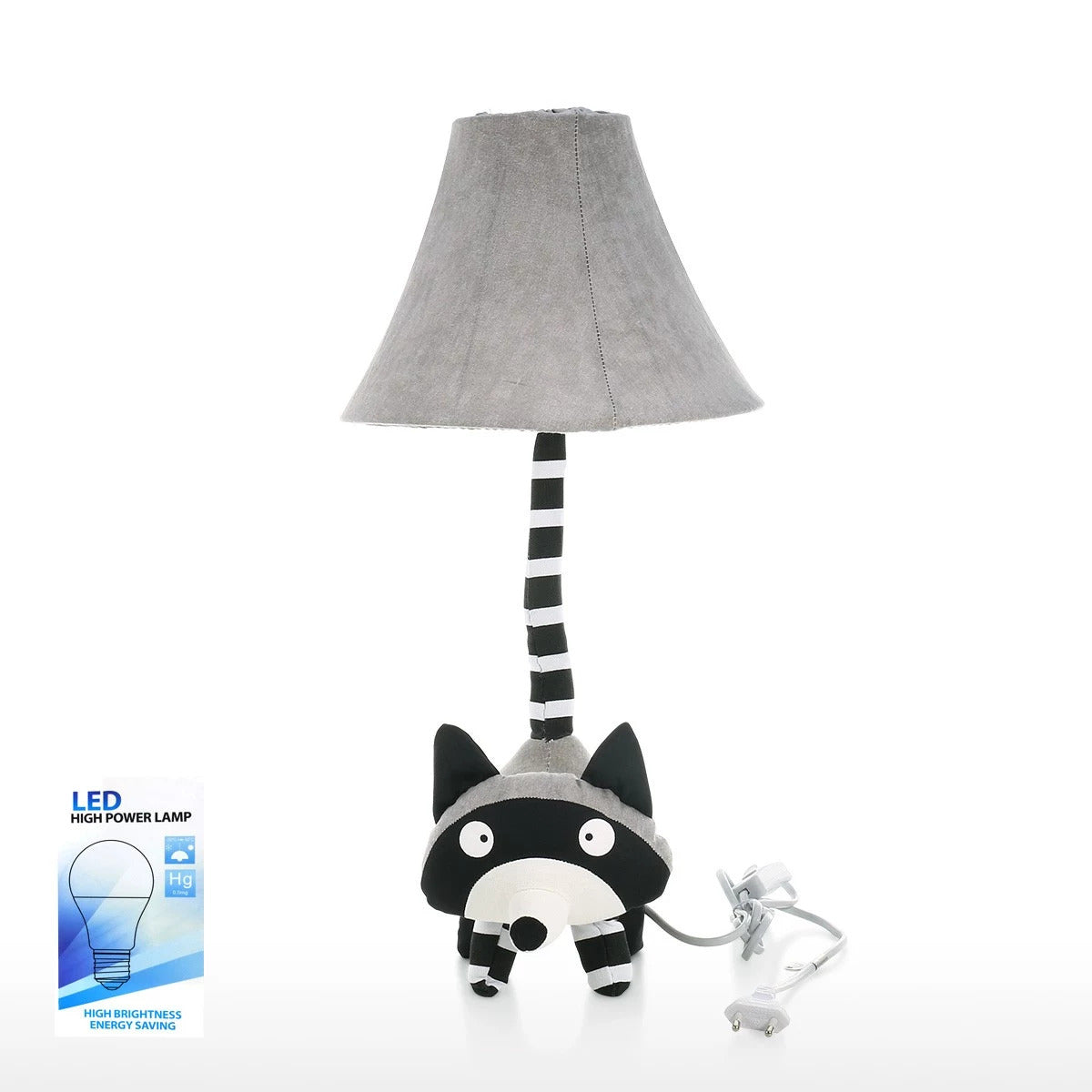 Waschbär Figur Kinderlampe und Nachttischlampe für Kinderzimmer und Babyzimmer Deko oder Waschbär Geschenk