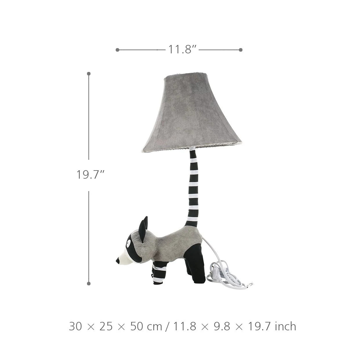 Waschbär Figur Kinderlampe und Nachttischlampe für Kinderzimmer und Babyzimmer Deko oder Waschbär Geschenk