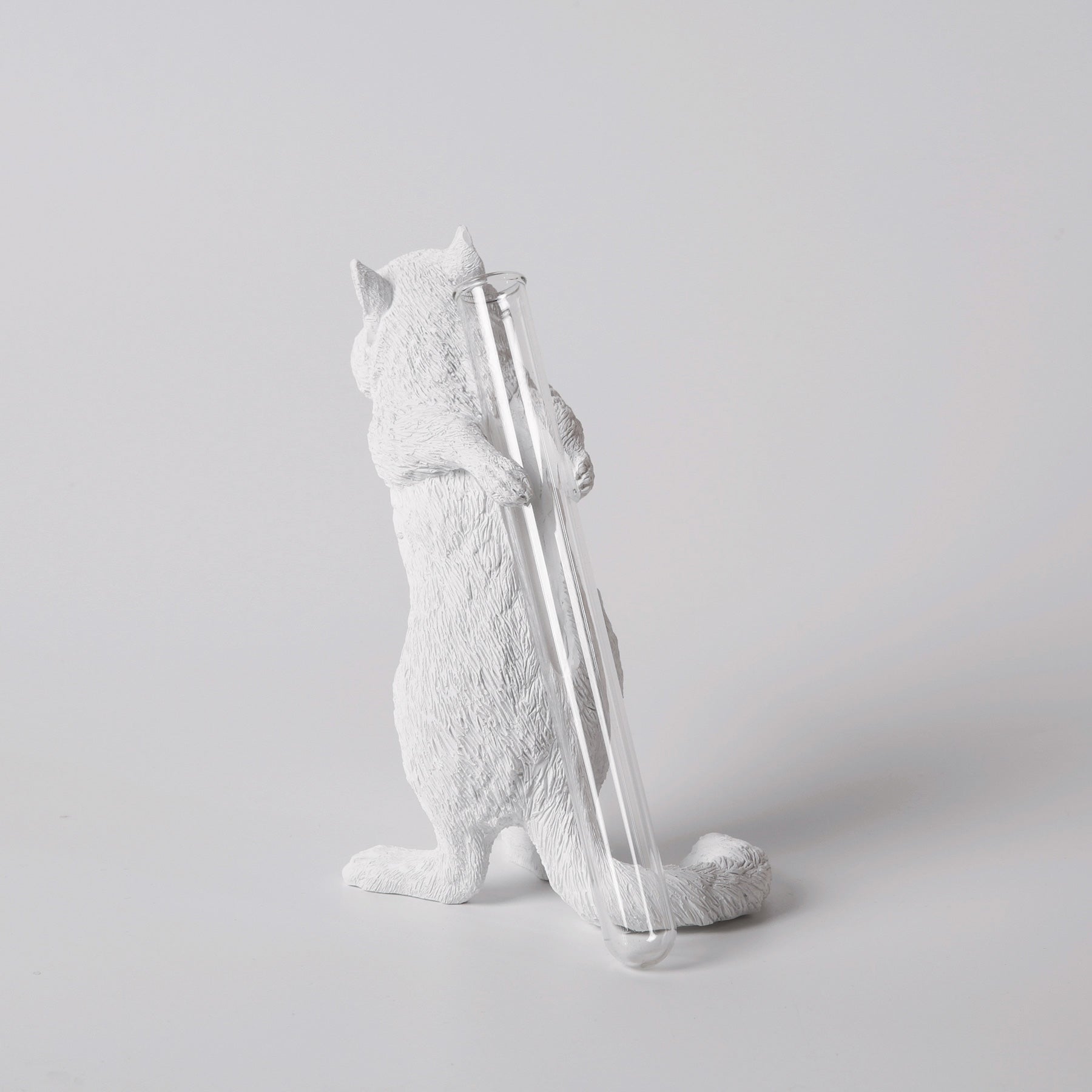 White Vase Series to Flowers and Diffuser Reeds with Squirrel Statue