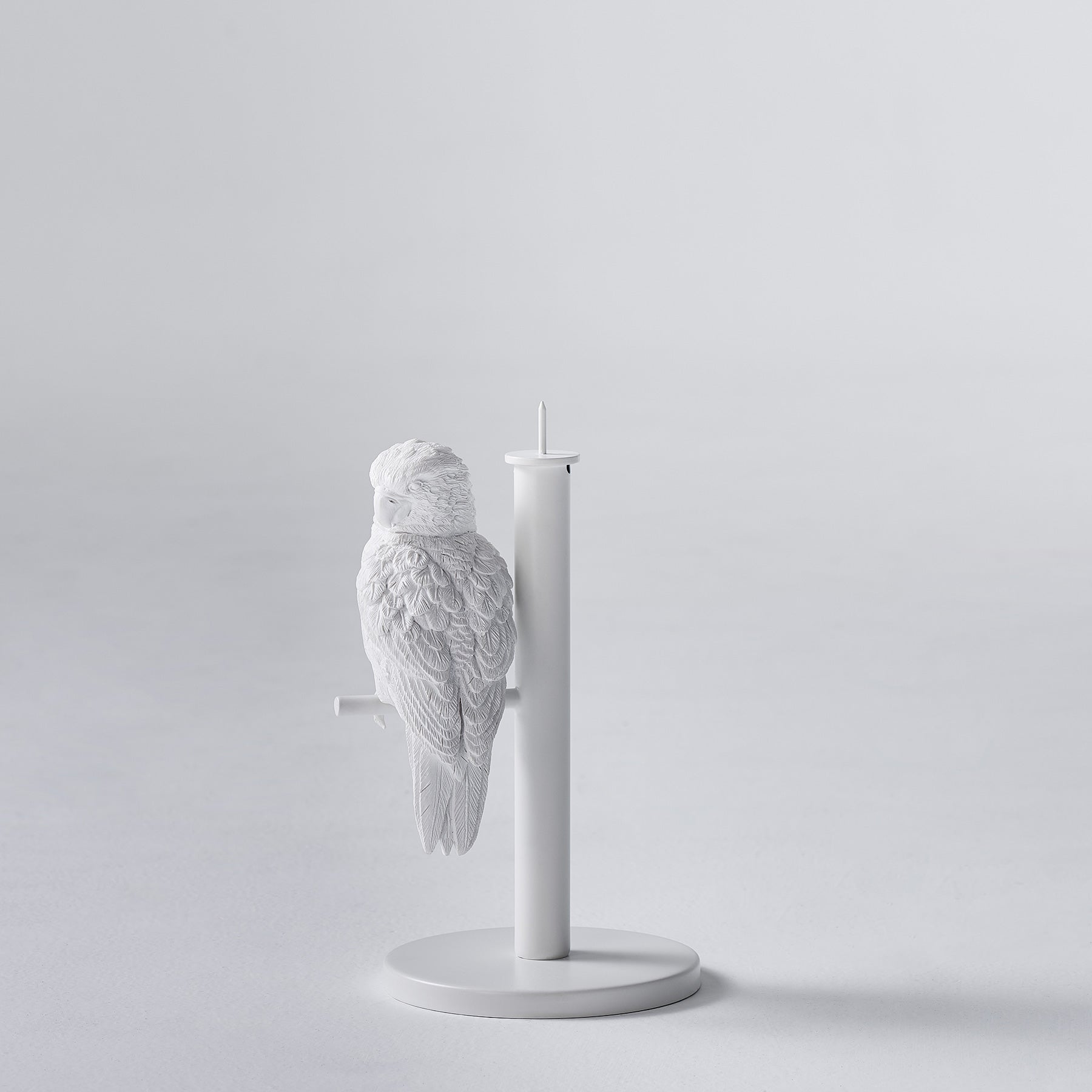 White Candle Holder with Resin Parrot Sculpture for Home Decor Accessories Invite Parrots to Chat or Dinner in Peace & Naturality