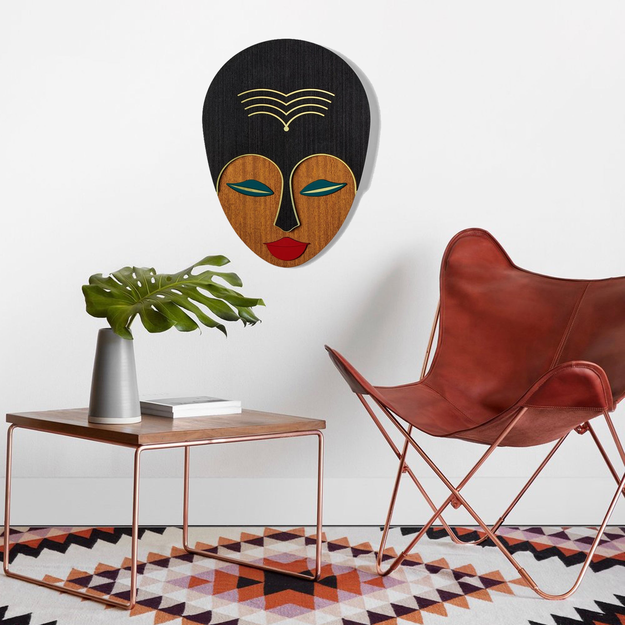 Afrocentric Woman African Wall Art and Boho Wall Decor on the Face
