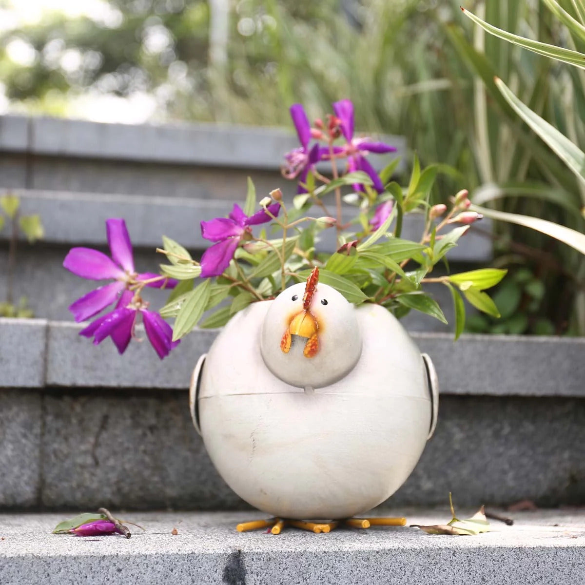 Zoetzuure Kip Haan Plantenbak en Bloempot Binnen en Buiten voor Landelijke Decoratie