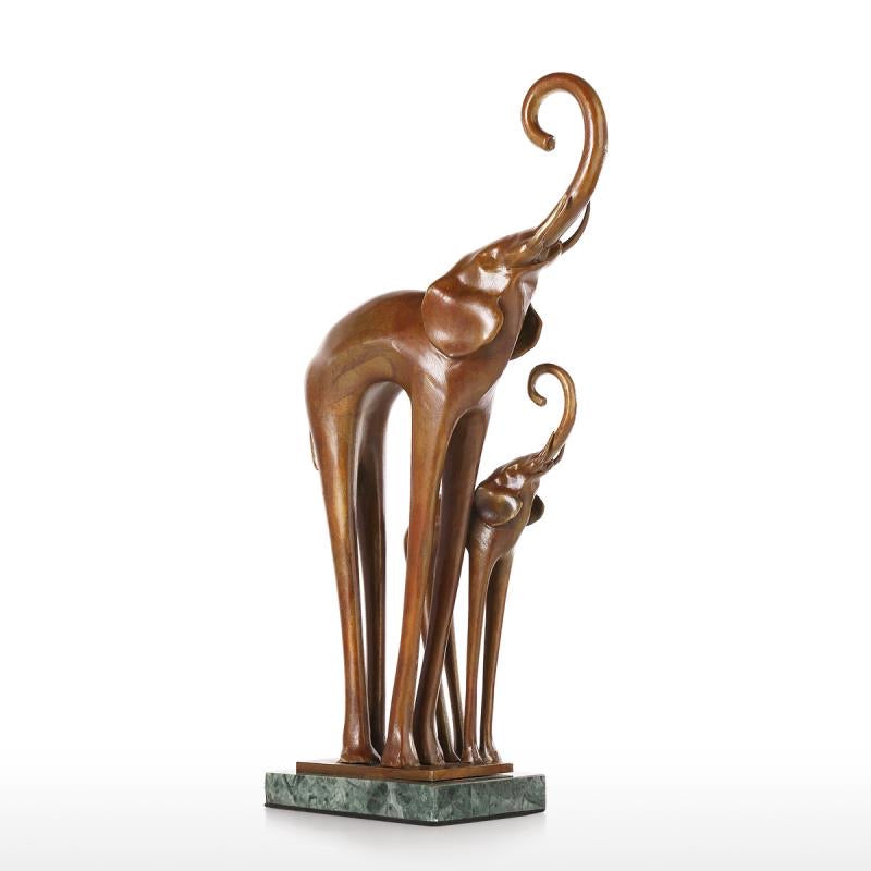 Brass Elephant Statue Decor Ornament: Calm Grandeur & Family Tree Soul