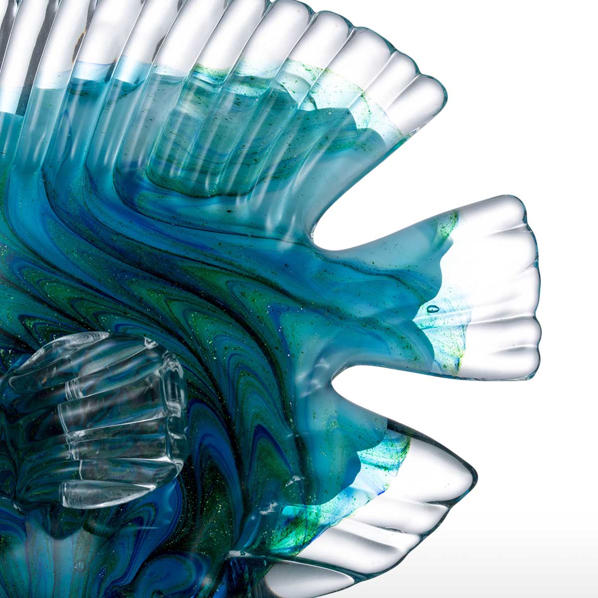 Blue Glass Statuettes Tropical Fish, , Art Decoration, Interior Decoration, Sculpture, Glass Art, 